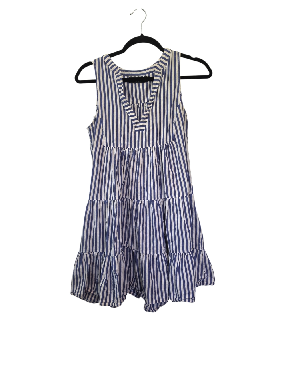 Pomander Place Blue & White Stripe Sleeveless Cotton Poplin Kenzo Dress Size XS - Picture 2 of 5